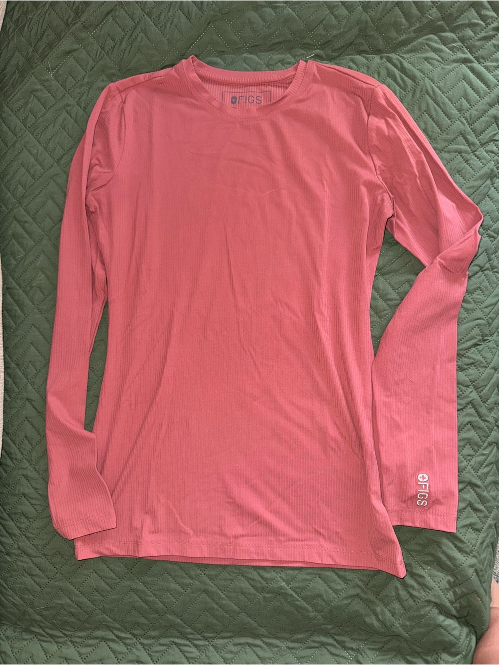 FIGS Long Sleeve Ribbed Underscrub - Mauve
